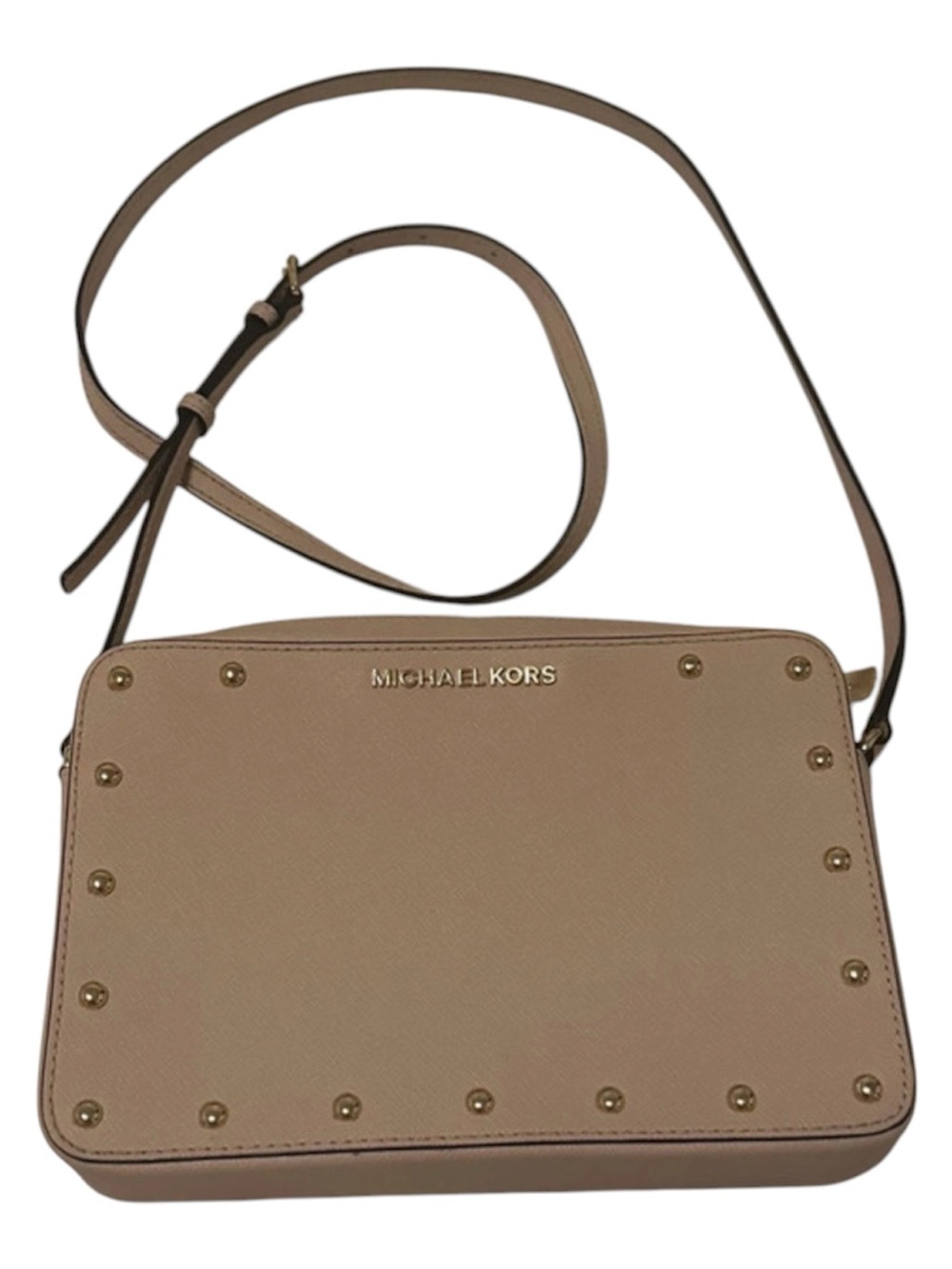 Michael Kors Blush Saffiano Leather Studded Crossbody